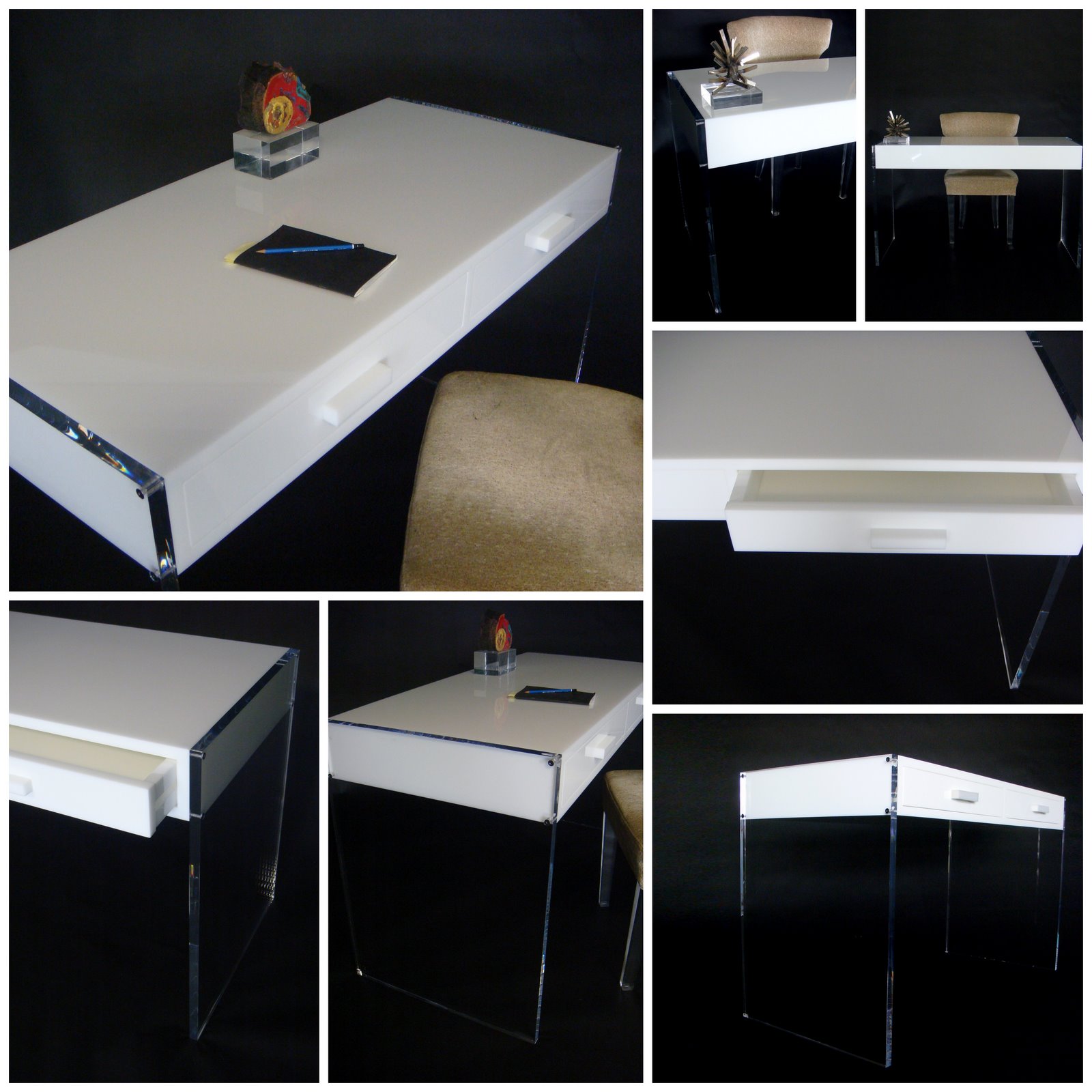 New White Desk White And Clear Acrylic Added To Aaron R Thomas